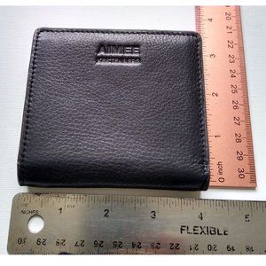 Aimee Kestenberg Black Pebbled Leather Bifold Wallet